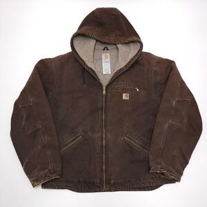 Vintage Carhartt Jacket J141 DKB Mens‎ XL Sherpa Lined Coat Sandstone Brown Y2K